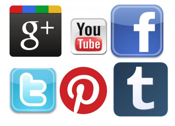 Een verzameling populaire social media-pictogrammen in relatie tot de marketing van een mobiele schoonheidsboetiek