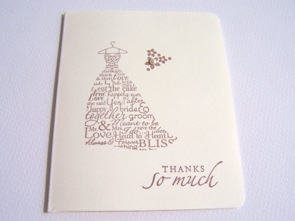 An elegant and simple wedding thank you card