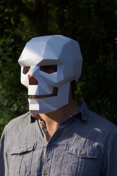 Schädel 3D Karton Maske