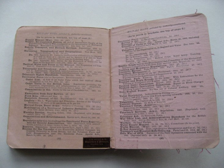 manual de entrenamiento de impresión en las trincheras de la primera guerra mundial