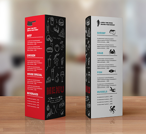Solopress table talkers with free UK delivery.