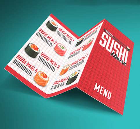 Bold and eye-catching takeaway menu design by Solopress.