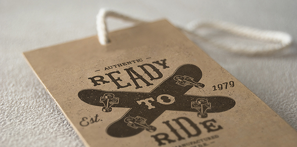 Swing tags printed on uncoated 380mic Pulp