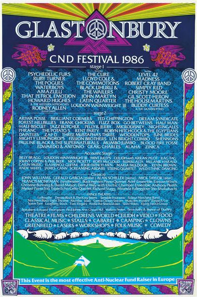 Cartaz de Glastonbury 1982
