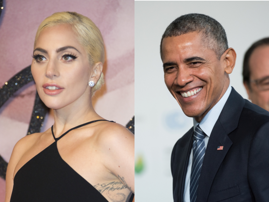 Lady Gaga y Barack Obama