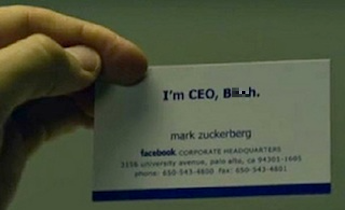 Social Network Movie Business Card