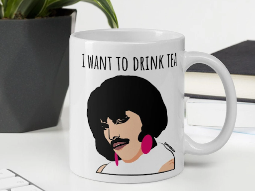 I want to drink tea printed mug