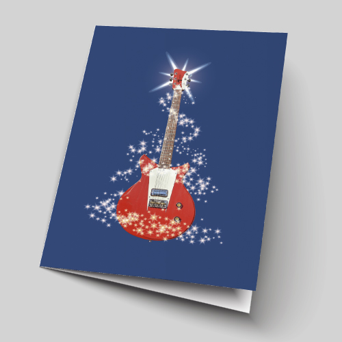 Guitar Christmas Tree Card Design