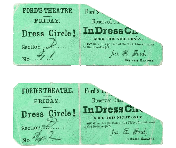 Bilhete para o Ford's Theatre