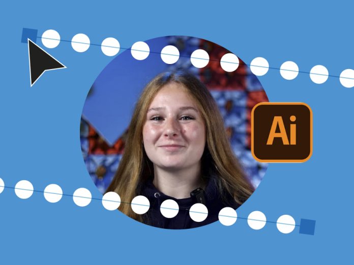 Header how to create a dotted line in Adobe Illustrator