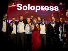 Solopress vinder Vision & Values Award ved 2025 Engage Awards Header til fejring af Engage Awards