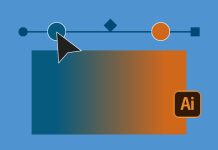 Instrumentul Gradient în antetul Illustrator
