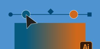 Instrumentul Gradient în antetul Illustrator