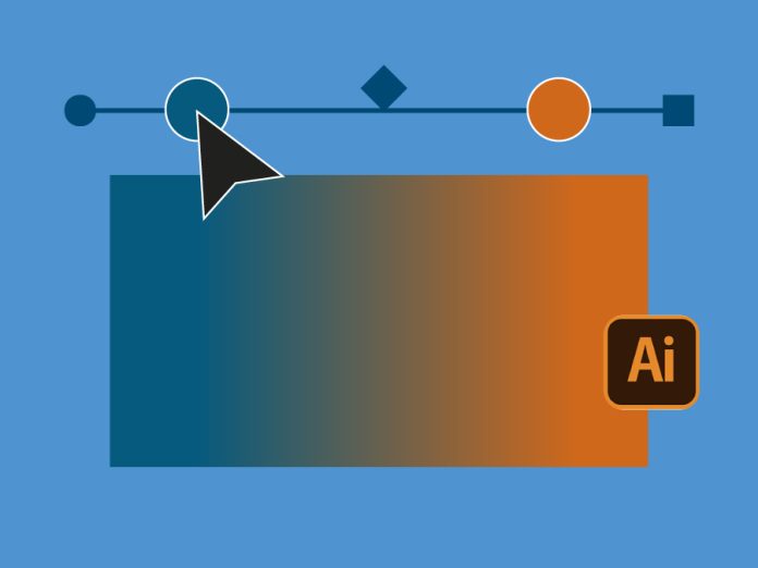 Strumento gradiente nell'intestazione di Illustrator